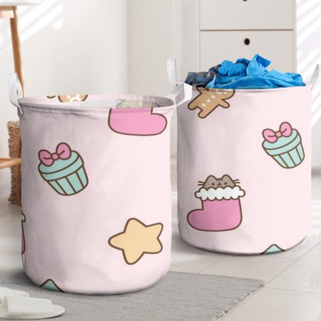 Super Cute Christmas Gifts, Christmas Tree And Funny Cat Socks Laundry Basket