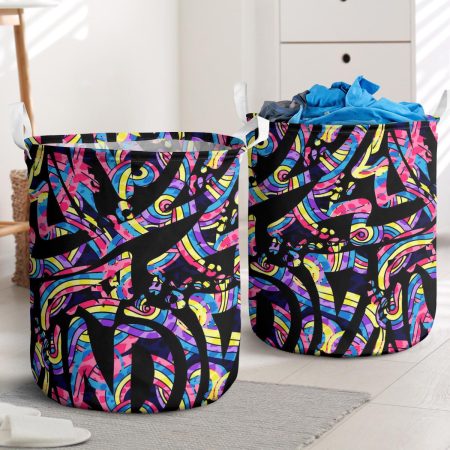 Abstract Bright Graffiti Pattern Bricks Paint Laundry Basket