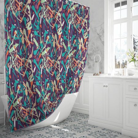 Abstract Colorful Seamless Pattern Trendy Background Shower Curtain