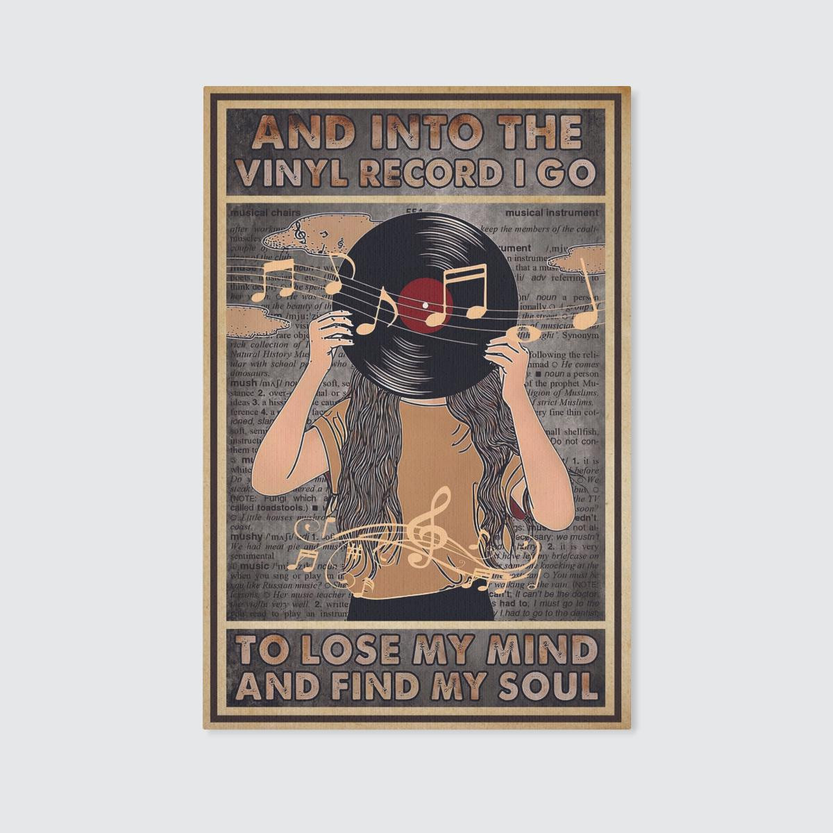 Vinyl Record Girl To Lose My Mind Find My Soul Canvas Poster Wall Art Decor