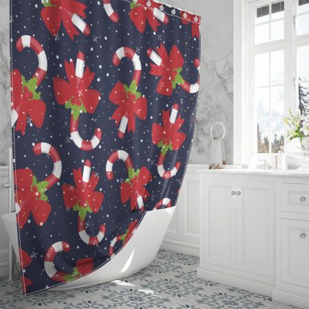 Christmas Fashion With Sweet Candy Christmas Shower Curtain