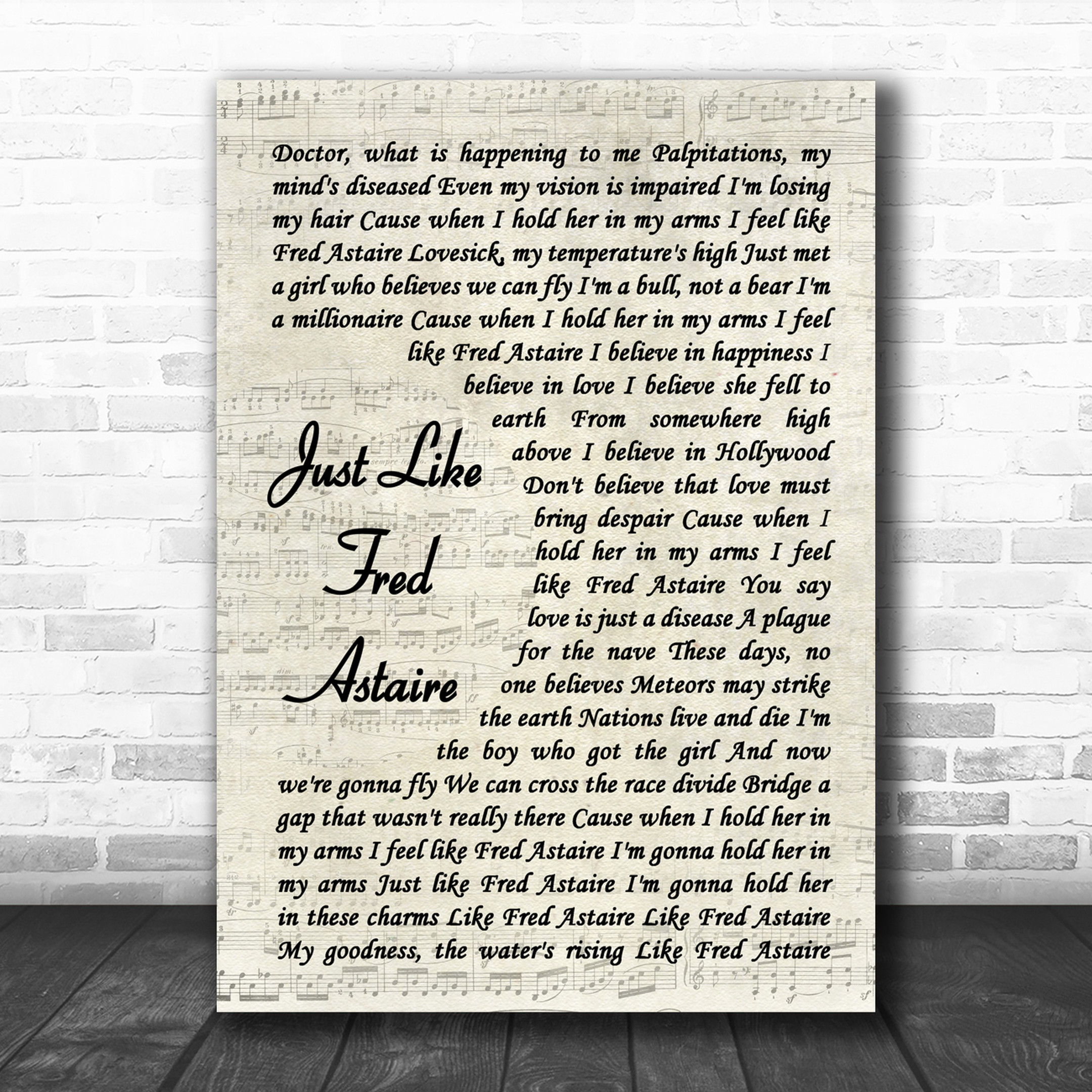 james-just-like-fred-astaire-vintage-script-song-lyric-music-art-print