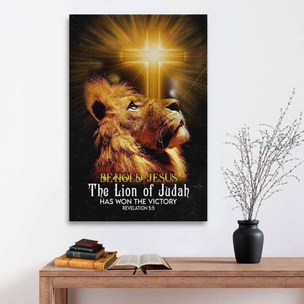 Behold Jesus The Lion Of Judah Canvas Wall Art