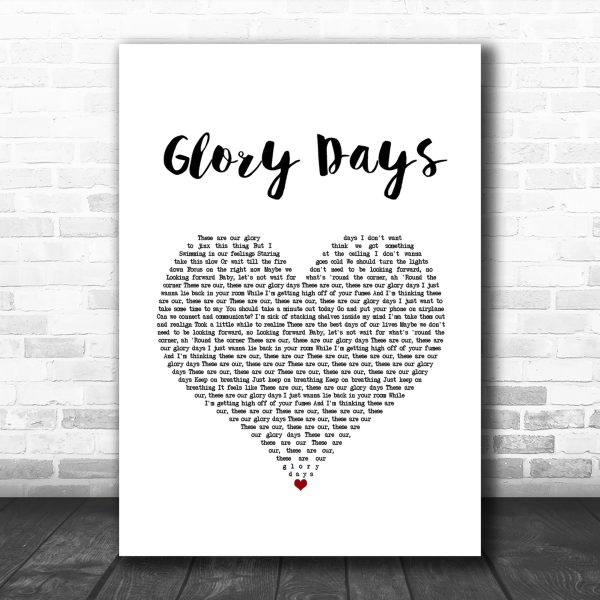 The Vamps Glory Days White Heart Song Lyric Art Print