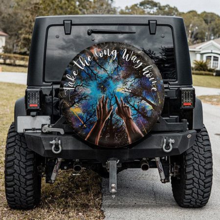 Take The Long Way Home Jeep Car Spare Tire Cover Gift For Campers - Jeep Tire Covers