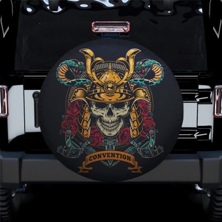 Samurai Skull Spare Tire Cover Gift For Campers - Jeep Tire Covers