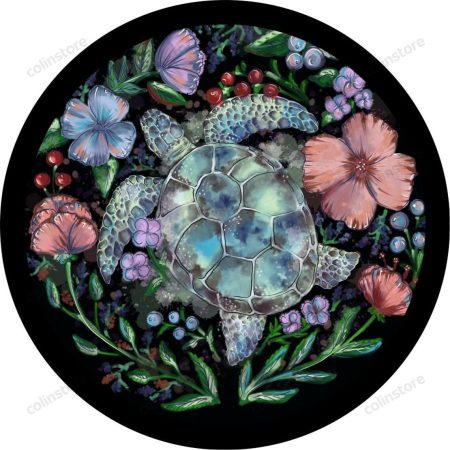 Artsy & Floral Colorful Sea Turtle Spare Tire Cover - Jeep Tire Covers