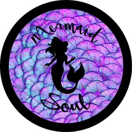 Mermaid Soul on Purple Iridescent Mermaid Scales Spare Tire Cover - Jeep Tire Covers