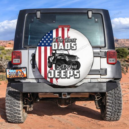 (Custom Personalised) Father Day Spare Tire Cover JEEP DAD No.1 Black Style LT6