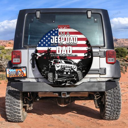 (Custom Personalised) Father Day Spare Tire Cover JEEP DAD No.3 Black Style LT6