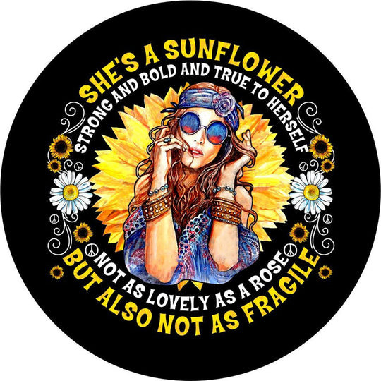 She Is A Sunflower – Hippie Chic Spare Tire Cover – Jeep Tire Covers ...