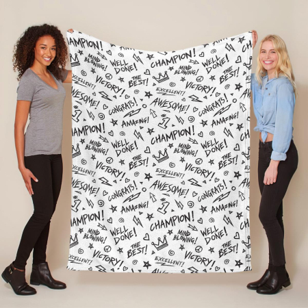 Abstract Brush Stroke Fur Pattern Design Fleece Blanket