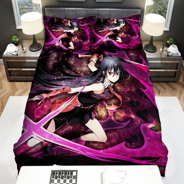 Akame Ga Kill Akame Pink Flame Bed Sheets Spread Comforter Duvet Cover ...