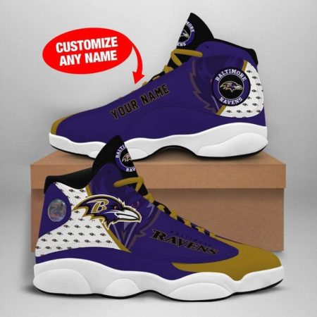 [Personalized Name] Baltimore Ravens NFL Football Team Sneaker For Lover Air Jordan 13 SHOES  men and women