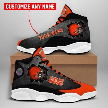 [Personalized Name] Cleveland Browns NFL Football Team Sneaker For Lover Air Jordan 13 SHOES  men and women